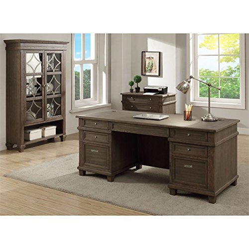 Martin Furniture IMCA4270 Glass Display Cabinet, Weathered Dove