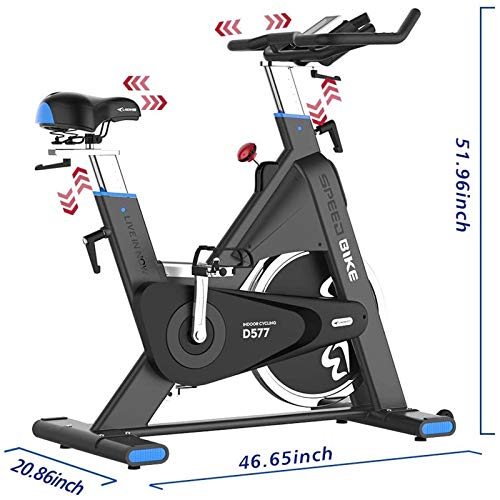 pooboo Commercial Exercise Bikes Stationary, Indoor Cycling Bike with Comfortable Seat Cushion, 44lbs Flywheel, LCD Monitor for Home Cardio Workout (White)