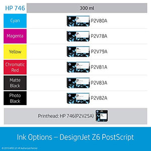 HP DesignJet Z6 Large Format Postscript Graphics Printer - 24", with Advanced Security Features (T8W15A)