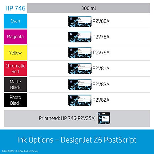 HP DesignJet Z6 Large Format Postscript Graphics Printer - 24", with Advanced Security Features (T8W15A)