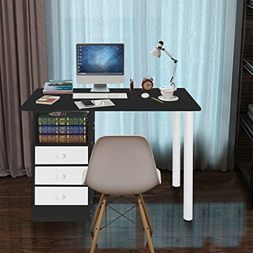 ADHW Computer Desk Laptop Study Table Workstation Home Office Furniture w/Drawer (Color : Brown)