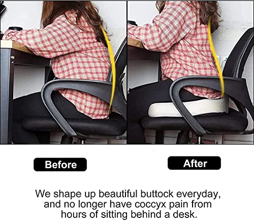 SMSOM Seat Cushion for Back Pain Relief - Memory Foam Office Chair Car Seat Cushion (Black)