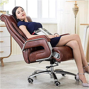 UYTTLHK Ergonomic High Back Office Chair with Footrest and Lumbar Support (Color: Brown)