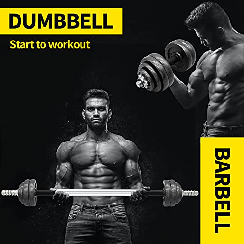 MESIXI Adjustable Dumbbell Barbell Set Strength Training Equipment Weight Lifting Cast Iron Free Hand Weights with Anti-Slip Rubber Handle for Women Men Home Gym Office Full Body Workout Fitness