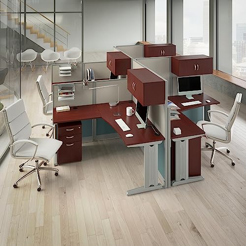 Bush Business Furniture Rolling File Cabinet | Mobile Under Desk Drawers for Letter, Legal, and A4-Size Document Storage, Hansen Cherry