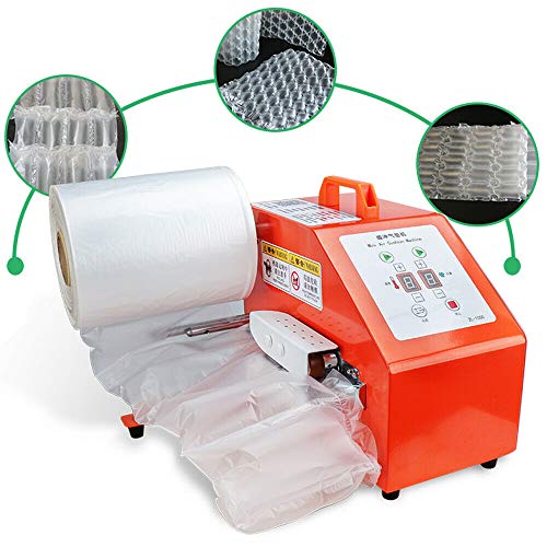 Inflatable Air Cushion Machine, 110V-220V 200W Led-Display Air Dunnage Bag Packaging Machine for Packaging Red Wine Glass Products Ceramic Fragile Products Fresh Fruits