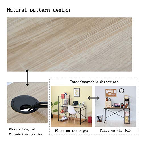 Computer Desk, Study Desk with Bookshelves, Sturdy Small Laptop Desk, Wood Home Office Desk, for Home Office Workstation, Working, Study, Writing