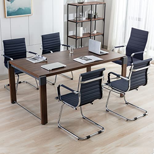 Okeysen Conference Room Chairs Set of 6 - Modern Office Guest Chairs with Mid Back & Sled Base