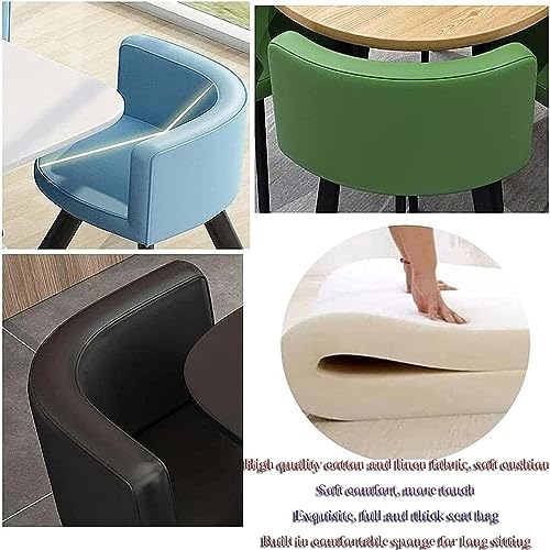 WEBERT Reception Room Club Table and Chair Set with 4 Leather Chairs, Modern Square Dining Table (Color: G)