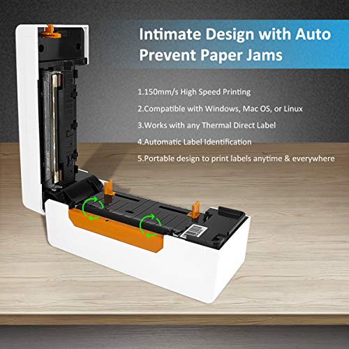 NETUM Thermal Label Printer, High Speed Commercial Grade Direct Thermal Printer, 4×6 Printer, Barcode Printer, Compatible with Amazon,Etsy,Ebay, Shopify, FedEx