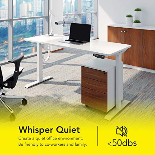 48 inch Electric Height Adjustable Standing Desk, Gaming Computer Workstation Home Office Sit Stand Up Desk with 3 Memory Key (White Frame/White Desktop)