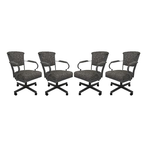 Tobias Designs Inc. Set of 4 Miami Swivel Metal Caster Chairs on Reading Base