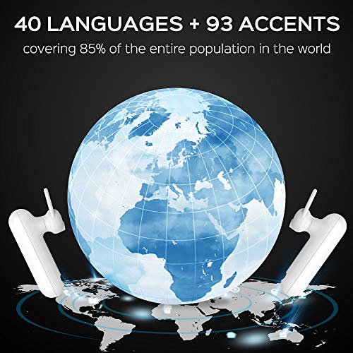 WT2 Language Translator - Supports 40 Languages & 88 Accents, Voice Translator Earbuds, Wireless Bluetooth Translator with APP, Real Time Translation, Suitable for iOS & Android with Charging Case
