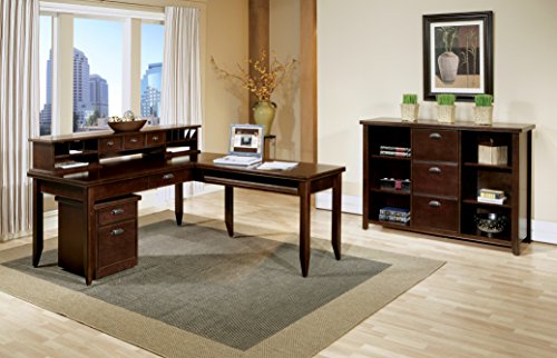 kathy ireland Home by Martin Tribeca Loft Cherry L-Shaped Writing Desk