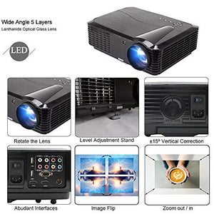 1080P Video Projector HDMI 4500 Lumen LED Home Projector FULL HD Home Theater Cinema Multimedia Movie Projector 1080P HDMI USB VGA LED Projector for PC Computer Laptop Xbox PS4 Video Games