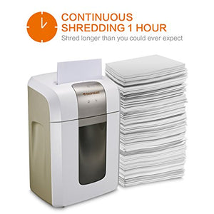 Bonsaii Heavy Duty Paper Shredder, 12-Sheet Cross-Cut with 60 Minutes Continuous Running Time, Quiet Shredders Machine for Office/Home Use, Shreds CD/Credit Card/Staples, White(EverShred Pro 3S16)