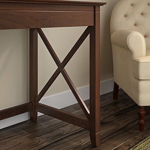 Bush Furniture Key West 48W Writing Desk with 2 Drawer Lateral File Cabinet in Bing Cherry
