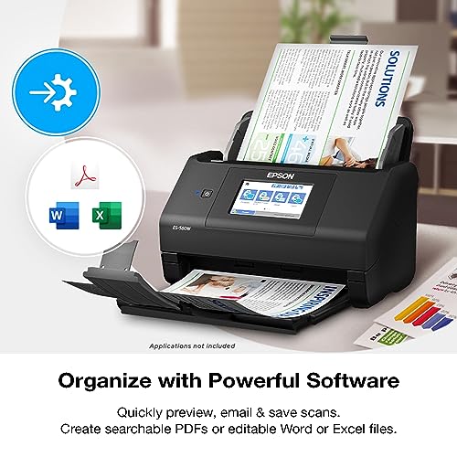 Epson Workforce ES-580W Wireless Color Duplex Document Scanner with ADF