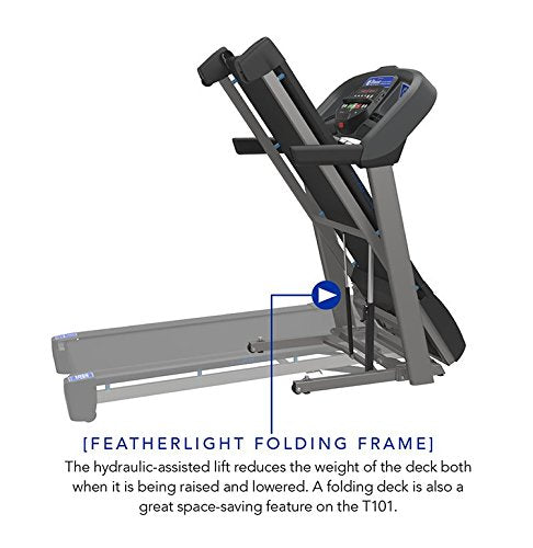 Horizon Fitness T101 Treadmill Series, Bluetooth Enabled, Folding Treadmills, Upgrade to The T202 or T303 for Larger Motor, app Integration, and Longer Deck