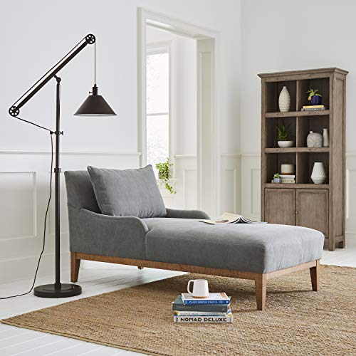 Stone & Beam Rustic Casual Wood Bookcase with Doors, 36"W, Grey