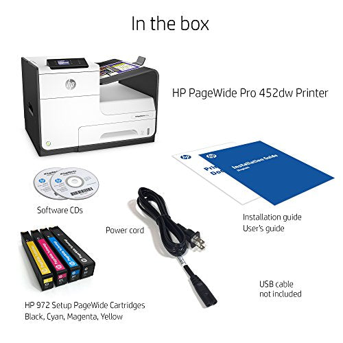 HP PageWide Pro 452dw Color Business Printer, Wireless & 2-Sided Duplex Printing (D3Q16A)