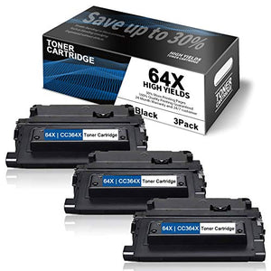 3 Pack Black Compatible High Yield 64X | CC364X Toner Cartridge Replacement for HP 64X to use with P4015x P4515n P4014DN P4015n P4515tn P4515X P4515xm P4014 P4015tn Printers Toner