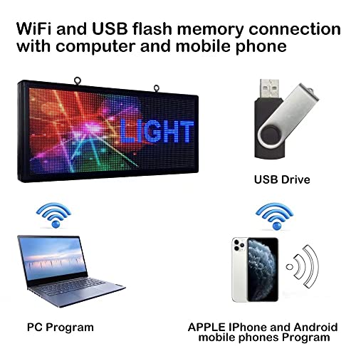 P6 led sign 40" x 18" outdoor full color with high resolution programmable led scrolling display
