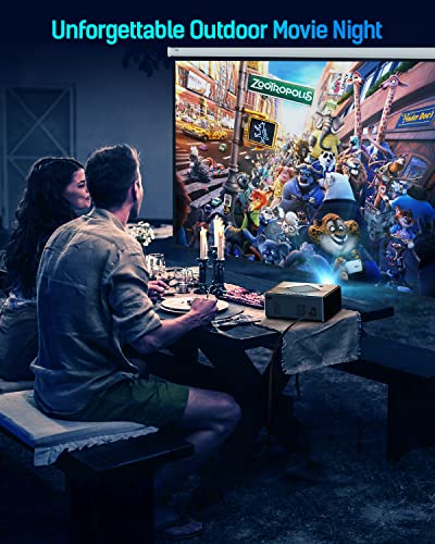 HISION 5G Wireless Projector 4K WiFi Bluetooth Outdoor: Full HD 1080P Movie Gaming 10000L Home Theater iPhone Compatible