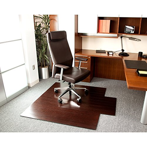 Anji Mountain AMB24025W Real Bamboo Wood Chair Mat, 55 x 57, Dark Cherry