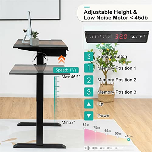 VejiA 48" Electric Lift System Sit-Stand Desk with Keyboard Tray