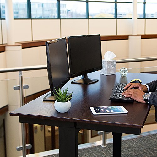 Luxor 60" Electric Standing Desk with Black Frame and Dark Walnut Top