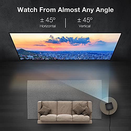 REXING PK2 Smart Projector Full HD 350 ANSI Lumens,3D Video, Digital Zoom, 30-120” DLP Projector, Android, HDMI, USB, WiFi, Miracast, YouTube, Netflix, Included Swivel Stand, Home Entertainment