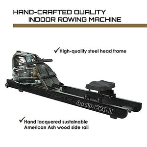 First Degree Fitness Apollo II Reserve AR Indoor Water Rowing Machine, Black