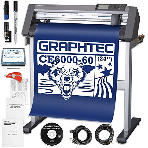 Graphtec Plus CE6000-60 24 Inch Professional Vinyl Cutter with Bonus $700 in Software, 2 Year Warranty, Oracal Vinyl, and More