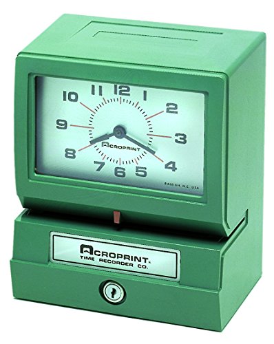 Acroprint 150RR4 Heavy Duty Automatic Time Recorder, Prints Month, Date, Hour (0-23) and Hundredths Time Clock