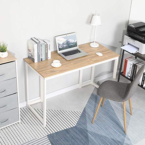 GreenForest Large L Shaped Desk and Computer Desk Bundle, Industrial Gaming Writing Desk Wrokstation Home Office Furniture Set, Oak
