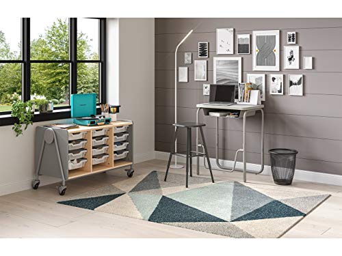 Safco AlphaBetter 2.0 Student Desk with Swinging Footrest Bar, Sit to Stand, 22"-30", Pebble Gray