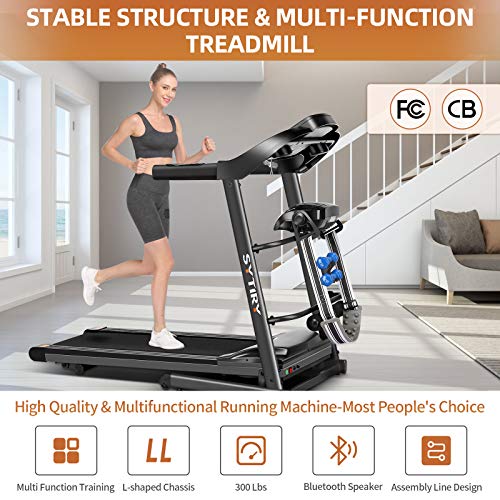 sytiry Multifunctional Treadmill, Folding Treadmill, 3.25HP, can be Used for Leg Training, Waist Weight Loss, Neck Massage, Running,