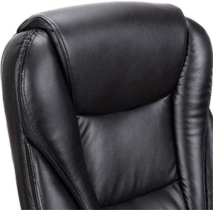 None Ergonomic Swivel Reclining Office Chair with Footrest - Black