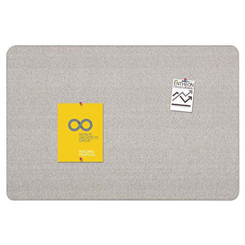 Quartet 7684G Oval Office Fabric Bulletin Board, 48 x 36, Gray