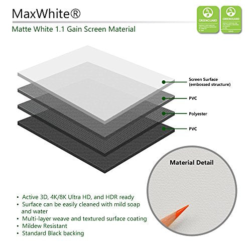Elite Screens Manual Grande B Series, 180" 16:9, Pull Down Manual Projector/Projection Screen, Office/Home/Movie Theater/Presentation, 8K / 4K Ultra 3D HD Ready, 2-Year Warranty, M180XWHB-G