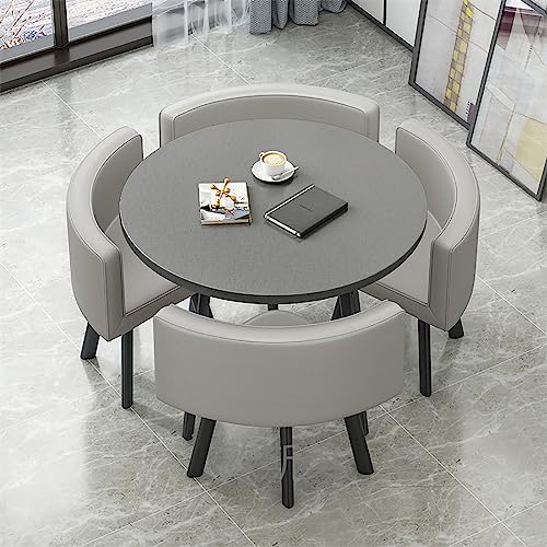 PUMPIE Office Reception Room Club Table and Chair Set - Light Gray