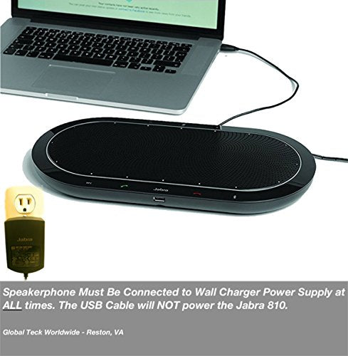 Jabra Speak 810 Bundle | Speakerphone Conference Room | Bluetooth, NFC, 3.5mm | UC Compatible, Softphones, Smartphones, Tablet, PC, MAC | Microsoft Certified Version