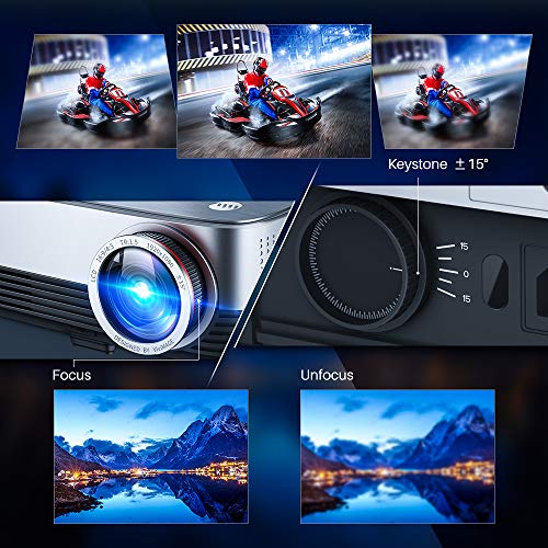 VIVIMAGE C680 Native 1080p Led Projector, 6000 Lux Full HD Home Theater Movie Projector Compatible TV Stick, HDMI, VGA, USB, Laptop, iPhone Android for PowerPoint Presentation