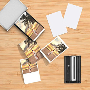 Liene 4x6'' Instant Photo Printer (Battery Edition) Bundle, 60-sheet, 2 Ink-Cartridge, Wireless Photo Printer for iPhone, Smartphone, Android, Computer, Dye Sublimation, Photo Printer for Travel, Home