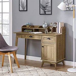 Eden Home Wood Writing/Computer Desk with Hutch in Golden Oak