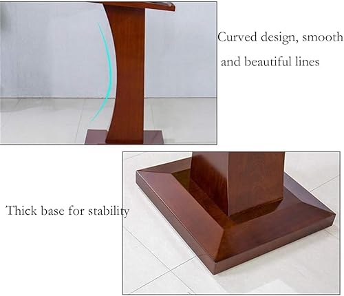 WooDeY Lectern Podium Stand, Portable Wood Laptop Desk Tilted Desktop Standing Teacher Podiums