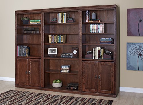 Martin Furniture Huntington Oxford 84" Open Bookcase, Burnish Finish, Fully Assembled
