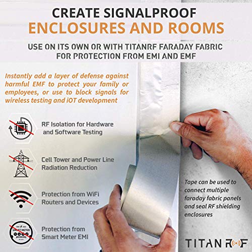 TitanRF Faraday Tape - High-Shielding Conductive Adhesive Tape // Used to Connect TitanRF Fabric Sheets or Seal RF Enclosures (2.5 inch W x 164 feet L)