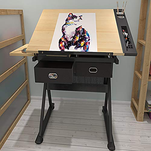 Adjustable Drawing Craft Table,with Adjustable Height for Art Design Drawing Writing Painting Crafting Drafting Work and Study